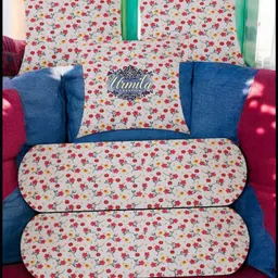 urmila creation 2 Bolster 3 Cushion Microfibre Floral Bolster Pack of 5-picture-33