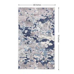 sapana carpet-mats Grey Abstract Polyester 4 ft X 6 ft Machine Made Carpet image 3