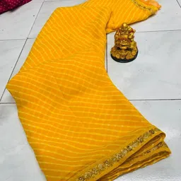 charmie designer Printed Bandhani Georgette Saree-picture-13