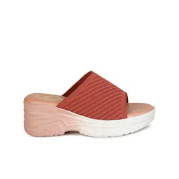 madam glorious Women Brown-Coloured Block Mules with Laser Cuts image 4