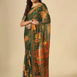 Satrani Floral Printed Brasso Saree image 2