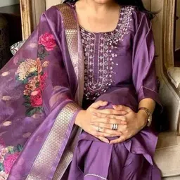 Cotton Blend Women Kurti With Dupatta & Bottomwear-picture-17