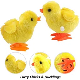 cj children'sjoy Cute Wind Up Chick Toy Set Walking Jumping Hen Chick Toys for Kids Fun Play image 2
