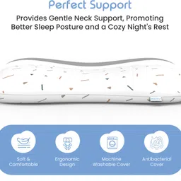 cherilo Contour Shaped Memory Foam Soft Bed Baby Pillow for Kids for Extra Neck Support Memory Foam Geometric Baby Pillow Pack of 1 image 4