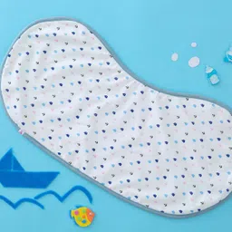 momzjoy Organic Cotton Bib cum Burp Cloths | Set of 2 | Bamboo Terry Backing image 3