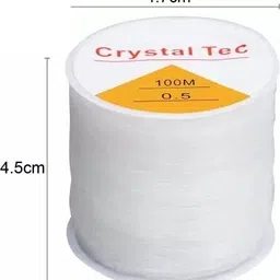 rarehaunt Crystal Elastic Transparent Thread Beading Jewellery Craft 0.5 mm- 100 M -1 Roll White Beading Wire image 2