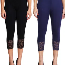 Women Beige, Black Capri-image-65
