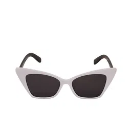 Peter Jones Eyewear Black Lens & White Cateye Sunglasses with UV Protected Lens image 5