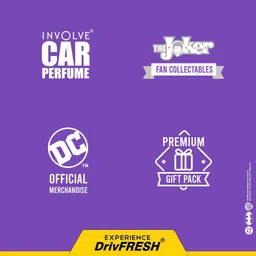 involve Your Senses - The Joker Fiber Tin Can with OFFICIAL DC MERCHANDISE Car Freshener Blocks image 4