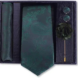 RANDOM STRIPE Silk Cufflink & Tie Pin Set-picture-18