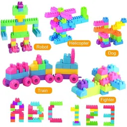 fizzy funs 125+ Pcs Building Block Toy for Kids Fun, Learning & Smart Activity Train Blocks image 5
