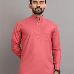 nofilter Men Solid Cotton Blend Straight Kurta image 3