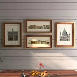 art street Multicolour Engineered Wood (Set of 4) Art Prints image 1