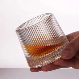 okechuku (Pack of 4) 101__ xyzom-4 pcs-VERTICAL LINE WHISKY GLASS Glass Set Water/Juice Glass-picture-37