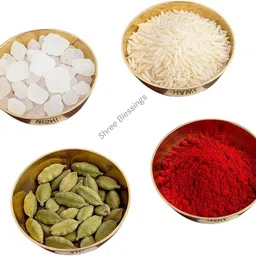 shreeja shilpcraft Brass Decorative Bowl Brass Bhog Katori Set for Puja Brass Bowls for Prasad Set of 4 image 2