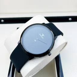 rustet Silicone Strap Analog Watch - For Men 9185 Classy Look Black Dial Chronograph Watch For Men's image 4
