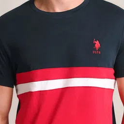 U.S. Polo Assn. Colourblocked Crew Neck Slim Fit T-shirt image 2