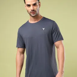 Technosport Men Solid Round Neck Slim Fit T-shirt image 2