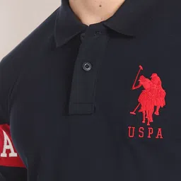 U.S. Polo Assn. Pique Half Sleeve Pure Cotton Slim Fit Polo T-shirt image 2