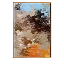 999Store Orange & Blue Abstract Wall Art image 2