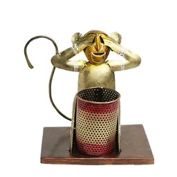 ExclusiveLane Reflections Of Rajasthan Gold-Toned & Brown Textured Monkey Mischief  Drawer Organiser image 4