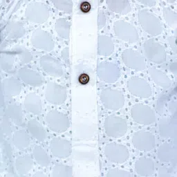 BownBee Boys Geometric Embroidered Regular Pure Cotton Straight Kurta With Pyjamas image 3