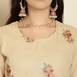 Stylee LIFESTYLE Floral Embroidered Silk Georgette Unstitched Dress Material image 4