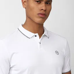 Van Heusen Flex Men White Solid Polo Collar Sports T-shirt image 5