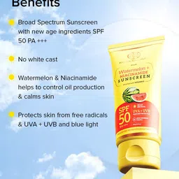 Khadi Natural Watermelon + Niacinamide Sunscreen SPF 50 PA+++  Protect  From UVA-100gm image 5