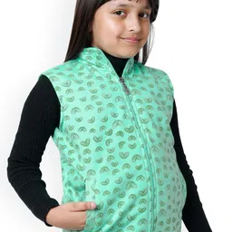 BAESD Girls Geometric Checked Fleece Lightweight Quilted Jacket image 3