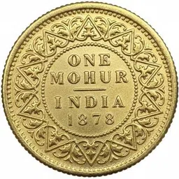 vkcoins ONE MOHUR 1878 - VICTORIA EMPRESS RARE GOLD PLATED COIN Modern Coin Collection-picture-15