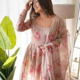 dhviraelegance Printed Georgette Stitched Anarkali Gown image 2