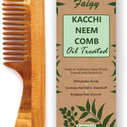 faigy Kacchi Neem Comb, Wooden Comb | Hair Growth, Hairfall, Dandruff Control-picture-12