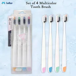 funblast Tooth Brush Set for Kids & Adults - Pack of 4 Bamboo Charcoal Bristles for Sensi Ultra Soft Toothbrush image 4