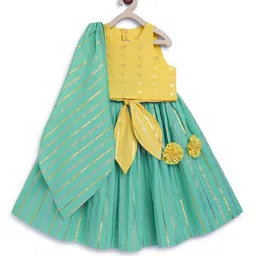 Tiber Taber Girls Embroidered Ready to Wear Lehenga & Blouse With Dupatta image 2