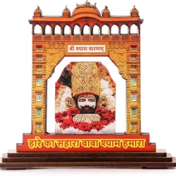 divine collections enterprises DivColl Khatu Shyam Baba Photo with Toran Dwar for Car Dashboard, Home Decor Decorative Showpiece - 14 cm image 2