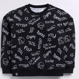 KIDSCUTE Boys Printed Round Neck Pure Cotton Sweatshirt With Joggers image 3