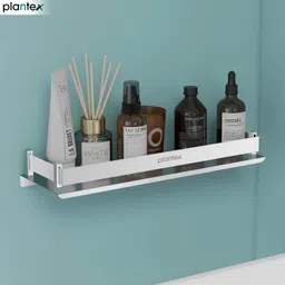 plantex Bathroom Organizer/Shelf for Bathroom/Kitchen/Wall Shelf- Chrome (15x5 Inch) Stainless Steel Wall Shelf-picture-24