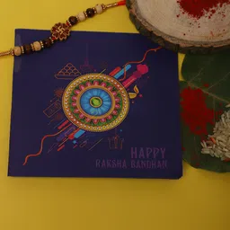 YouBella Men Red & Brown Swastik Tie-Up Rakhi With Greeting Card-picture-52