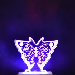 NMII Blue & Green Printed Acrylic 3D Illusion Plug Night Lamp image 2