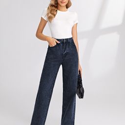 kotty Women Straight Fit High Rise Dark Blue Jeans-picture-26