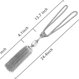 furnishingkart Grey Tassels, Tieback Hook image 4