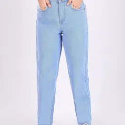 zayla Women Loose Fit High Rise Light Blue Jeans image 1