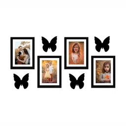 Stuthi Arts Black 4 Pieces Wooden Wall Photo Frames Set image 5