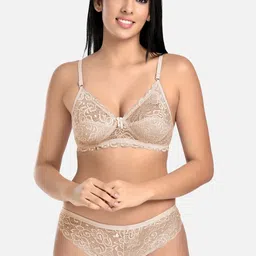 StyFun Pack Of 2 Lace Net Non Padded Bra & Mid-Rise Brief image 5