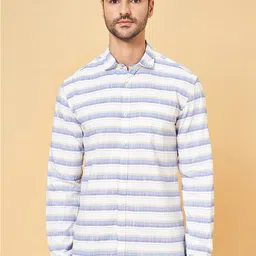 BYFORD by Pantaloons Striped Cotton Spread Collar Slim Fit Opaque Casual Shirt image 4