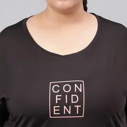 MKH Plus Size Typography Printed Relaxed Fit Dri-FIT Sports T-shirt image 5