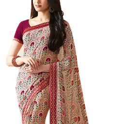 ROOP SUNDARI SAREES Floral Print Pure Georgette Saree image 2