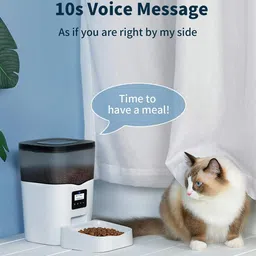 qpets 3L Automatic Cat Feeder with Voice Recorder, Auto Pet Feeder Programmable Time Pet Food Dispenser image 3