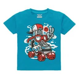 Kiddeo Boys Pack of 5 Multicoloured Printed Round Neck Pure Cotton T-shirts image 4